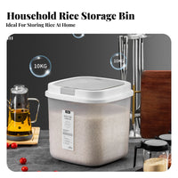 Moisture-Proof Rice Storage Bin Long-Lasting Airtight Rice Container Safe for Pantry