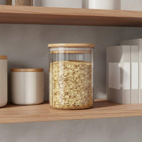 Chemical-Free-Safe Borosilicate Glass Jar Easy to Clean Square Glass Canister Space-Saving Square Pantry Jar Modern Design for Cafe