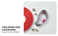 Lightweight 25KN Pulley Carabiner Anti-Slip Grip Locking Pulley Carabiner Snag Snag-Resistant Climbing Hardware for Rescue Workers, Outdoor Enthusiasts, Mountaineering, Rappelling, Caving, Working at Height