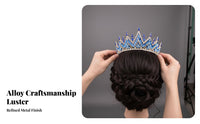 Crystal Crown Marquise Cut Crystals Bridal Tiara Wedding Hair Crown Elegant Design Wedding Tiara Sparkling for Prom Attendees