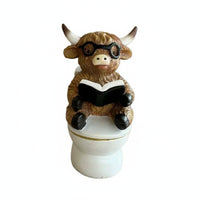 Funny Cow Bathroom Ornament 3D Printed Lavatory Cow Statue for Desktop
