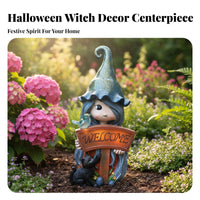 Weather Resistant Solar Witch Garden Light Weatherproof Cartoon Witch Figurine LED Lights for Gift Givers, Gardeners, Balcony, Lawn, Walkway