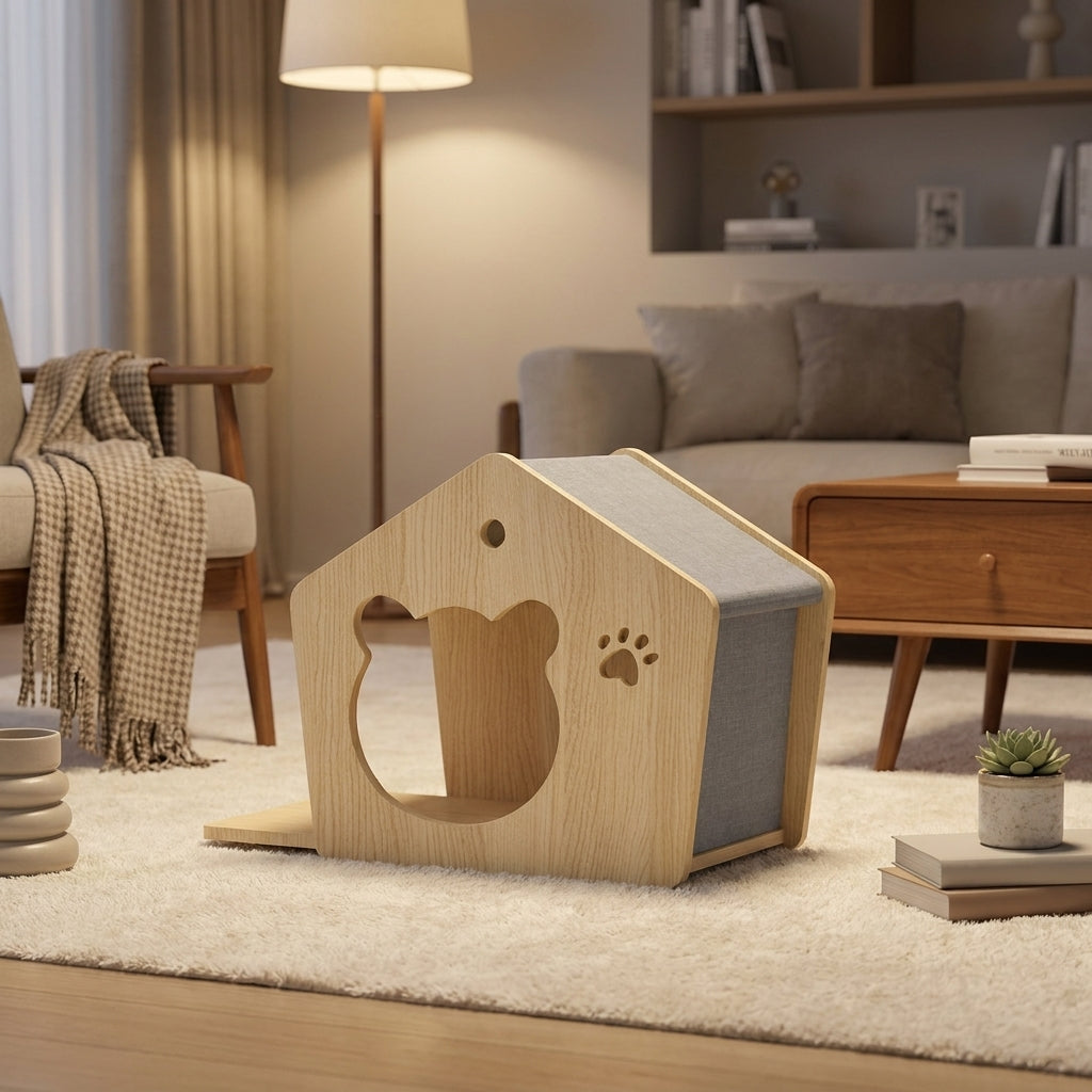Wall Mounted Cat Furniture, Solid Wood Cat Shelves with Scratching Surface, Cat Perch and Bed, Shelves and Perches for Large Cats