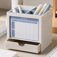 2027 Rotatable Pen Holder Desk Calendar with Schedule Planner & Monthly Notes
