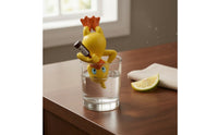Aquarium Ornament with Goblet Glass Whimsical Duck Ornament Hanger for Shelf Display