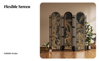 French design Arched Multi-Panel Screen Foldable Room separater Movable Folding Partition Vintage Design for Apartment Dwellers, Homeowners, Interior Designers, Bedroom, Home awayice, Entryway