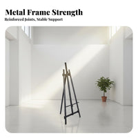 Metal Tripod Poster Stand Sturdy Floor Standing Sign Holder Versatile Adjustable Display Easel for Artists, Presentations, Art Galleries, Weddings