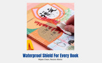 Removable Book Cover, Transparent Wrap, Matte Protective Skin, Multi-Size Set