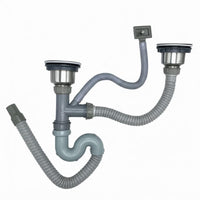 Kitchen Sink Drain Pipe Set Easy Installation Universal Sink Drain Assembly Leak Unobstructed Space Saving for Laundry Room