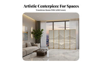 Foldable Design Multi-Panel Folding Screen Light Luxury and aesthetic Freestanding Panel Divider Mobile Room Partition Golden peak design for Art aficionados, Business Owners, Restaurant, Entryway, Bedroom, Studio Apartment