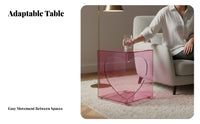 Transparent Mobile C-Table Minimalist design Nightstand with casters Rolling Cart Multi-Functional for Apartment Dwellers, Homeowners, Remote Workers, Living Room, Bedroom, Small Spaces, Home Office