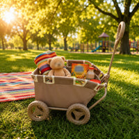 Foldable Pull Cart Padded Grip Foldable Wagon Metal Frame Transport Gear