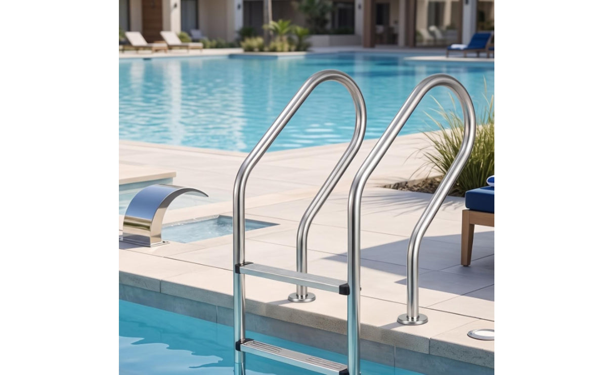 Rust-Resistant Stainless Steel Pool Ladder Stable 2-Step Pool Ladder Sturdy Wobbleunrestricted