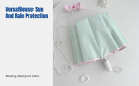 16-Rib Folding Sun Umbrella, Windproof UV Protection, Dual-Use, Colorful Coating, Contrasting Colors