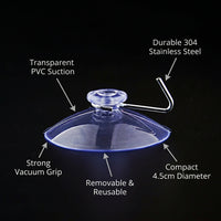 Vacuum Hook for Bathroom Towel, Heavy Duty Suction Cup with 304 Stainless Steel, Clear for Wreath