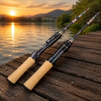 Carbon Fiber Telescopic Fishing Rod, 1.65m Lure Rod Fast Low Power for Saltwater Fishing, Matte Black Cork Silver Travel