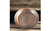 Smoke Offering Plate Intricate Engraving Buddhist Mantra Wheel Dish Three-Legged Ceremonial Plate Long-Lasting Alloy