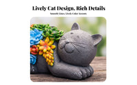 Sun-Powered Feline Statue Cute Design Resin Cat Outdoor Light Weather Resistant Outdoor Lighting for Gardeners, Lawn, Backyard, Patio
