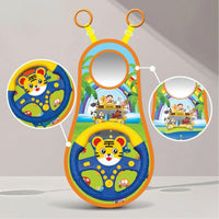 Toy with Mirror Interactive Steering Wheel Toy Soft for Infants, Young Children, Travel, Pram