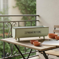 French Design Oval Planter Box with Feet Metal Planter Tub Rust-Resistant Raised Flower Trough Long-Lasting for Balcony, Terrace