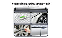 Waterproof Half Car Cover Dustproof Automotive Sunshade Cover Heat Insulation for S Owners, Drivers, Outdoor Parking, Carport, Driveway