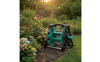 Manual Winding Hose Reel Cart with Crank Handle Portable Hose Storage Cart Heavy Duty Rust Resistant for Garden Watering