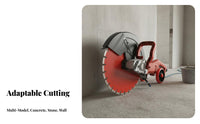 Handheld Wall Cutter High Power 7200W Wall Groove Cutting Machine Overload Protection Concrete Cutting Saw for Electricians, Demolition Work, Roadwork