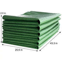 10 Pack Green Debris Sacks 110cm Garden Waste Bags for Construction and Moving, Composite Woven Bags for Sand and Gravel Waste