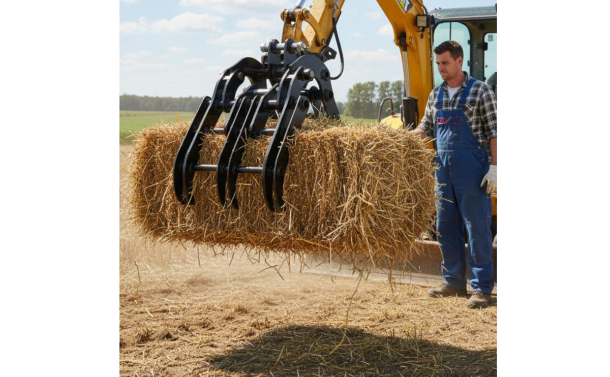 Easy Installation Mini Excavator Quick Coupler Factory Direct Quick Hitch Coupler Multi-Functional Mini Excavator Hydraulic Thumb Wide Compatibility for Small Contractors, Farmers, Landscapers, Landscaping, Trenching, Farming, Demolition