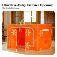 Foldable Framed textile Storage container Space Saving foldable Framed Box Sturdy Frame Stackable for Students, Homeowners, Closet, Bedroom, Under Bed, Dorm Room