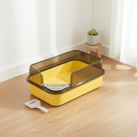 Large Semi-Enclosed Cat Litter Box with Scoop, Anti-Splash Design for Kittens and Adult Cats