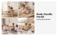 Slotted Hand-Crank Loom Kit Includes Yarn Wood Weaving Loom