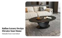 2 Pieces Modern Design Crescent Base Coffee Table Set Minimalist Design Living Room Furniture Easy to Clean Scratch-Resistant for Homeowners, Apartment Dwellers, Families, Home, Lounge Area, Bedroom, Office