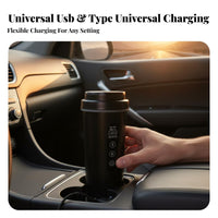 12V Heating Cup 304 Stainless Steel Liner Vehicle Electric Kettle 24-Hour Insulation Car Heating Mug for Commuters, Truckers, Road Trips, Camping