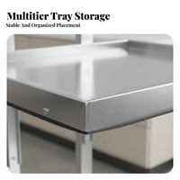 2-Tier Foldable Rolling Wagon Multi-Functional Foldable Wheeled Shelf Sturdy Construction Storage Trolley for Barbers, Hairstylists, Spa, Home