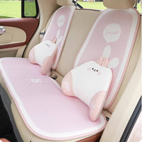 Breathable Ice Silk Car Seat Cover All-Season Use Cushiony Car Seat Cushion Set Cute Design Creature Support Pillow Easy to Clean for Passengers, Young Adults, Driving, Daily Commute, Road Trips, Travel