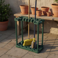 Multi-Slot Mop and Broom Organizer Heavy Duty Mop Rack Stand Easy to Assemble for Outdoor