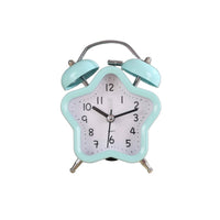 Silent Movement Star-Shaped Alarm Clock Metal Frame Home Decor Pastel Colors for Students, Heavy Sleepers
