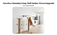 Suspended Feline Step Set Drill Installation Clamp-on Feline Step Space Saving Surface Resting Lofelineion for Renters, Apartment Dwellers