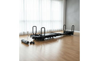 Quiet Glide Pilates Reformer Machine Posture Correction Gliding Pilates Bed Ergonomic Handles Multifunctional Ab Instructor Sturdy Frame for Women, Stretching Studio, Gym, Home