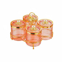 Moisture-Proof Airtight Canister Set with Lids Food-Grade Materials Decorative Storage Jar Set Prevents Flavor Mixing Condiment Server with Holder Easy to Clean for Party Hosts, Living Room, Holiday Gathering, Wedding