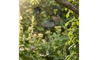 Heart Bird Feeder Decorative Hanging Bird Feeder Antique Green Rustic for Gardeners, Garden, Yard