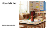 Easy to Learn children's Djembe Portable Musical Toy Learning Instrument Hand Percussion Lightweight for Beginners, Toddlers, Music Lovers, Kindergarten, Playroom, Parties, Festivals
