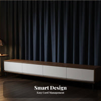 2 Pieces TV Stand and Table Set Nordic design TV Console and Coffee Table Combo Walnut Color Finish Living Room Furniture for Homeowners, Small Spaces