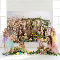 Easter Photography Backdrop Lively Colors Easter Theme Banner Fine Texture Photography Background Cloth for Photographers, Kids, Holiday Events, Home