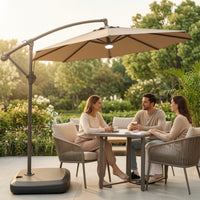 Offset Umbrella with Wheeled Base SPF 50+ Offset Patio Umbrella with Pedestal Cover for Homeowners, Restaurant Owners, Backyard, Garden