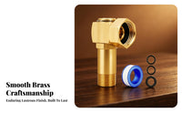 Hex-Shaped Body 3/4 GHT Hose Adapter Sealing Rings Brass Swivel Adapter PTFE Tape Threaded Hose Connector Gold Finish