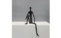 Human Figure Sculpture Slender Cast Iron Figurine Industrial Ornament for Interior Designers, Living Room