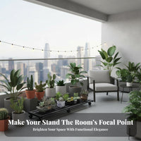 Rustwithstandant Tiered Plant Stand with casters Multi-Tier Design Rolling Tiered Plant Holder Space-Saving Flower Rack Weather withstandant for Gardeners, Homeowners, Home Decorators, Outdoor, Balcony, Patio, Living Room