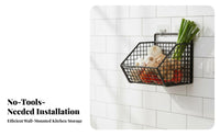 Ventilated Design Ginger Garlic Storage Rack Space-Saving Wall Mounted Storage Basket No-Drill Installation for Homeowners, Pantry, Bathroom